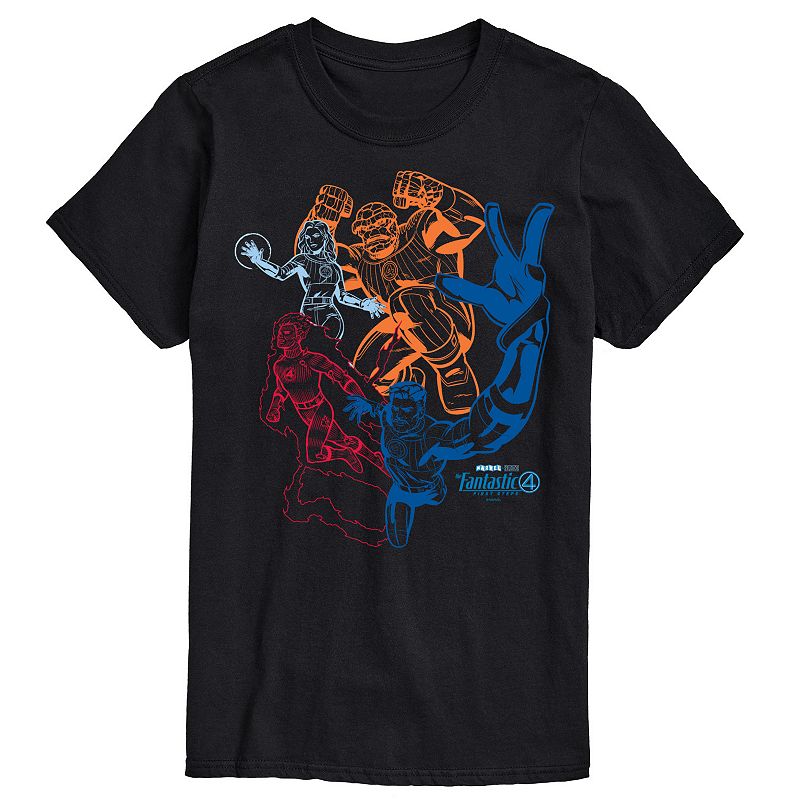 Men's Marvel The Fantastic Four First Steps Heroes Outlines Graphic Tee, 