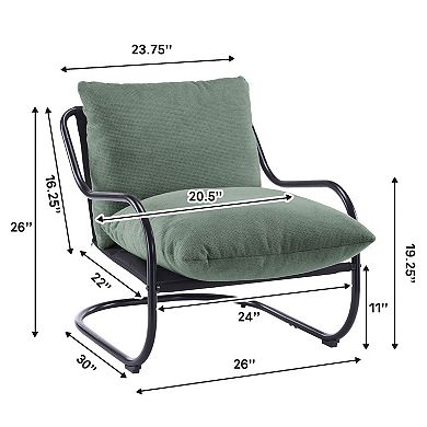 Unikome Modern Lounge Chair Curved Accent Seating, 300 lbs Capacity