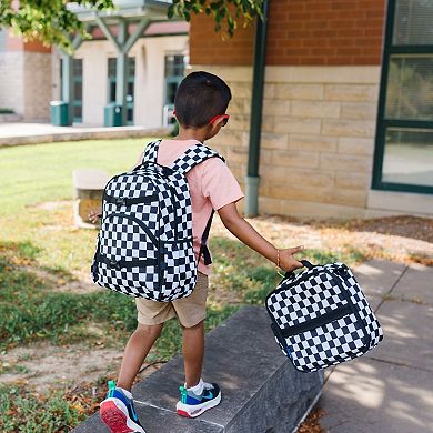 Black and White Checkered ECO rPET Next Gen Backpack - 15 Inch / 12L