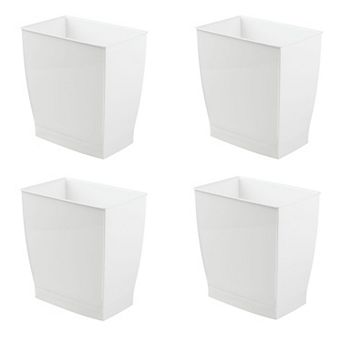 iDesign 4 pc Small Rectangular Bathroom Trash Cans Set