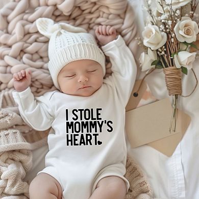 I Stole Mommy's Heart Baby Long Sleeve Bodysuit