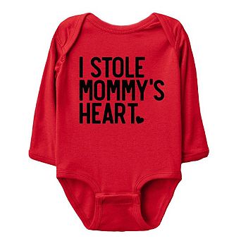 I Stole Mommy's Heart Baby Long Sleeve Bodysuit