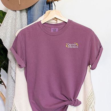 Simply Sage Market Embroidered Cancun Mexico Stars Garment Dyed Tee