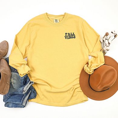 Simply Sage Market Embroidered Fall Vibes Retro Garment Dyed Long Sleeve