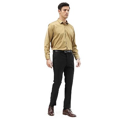 Men's Skinny-Fit Dress Pants Flat Front, Open Hem