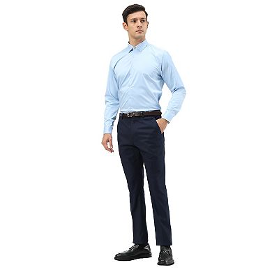 Men's Skinny-Fit Dress Pants Flat Front, Open Hem