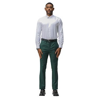 Men's Skinny-Fit Dress Pants Flat Front, Open Hem