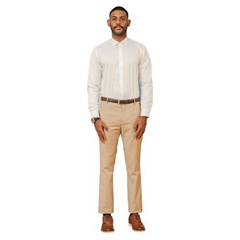 Men's Skinny-Fit Dress Pants Flat Front, Open Hem