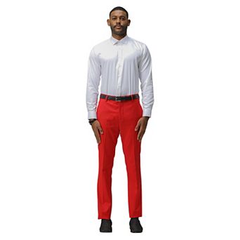 Men's Skinny-Fit Dress Pants Flat Front, Open Hem