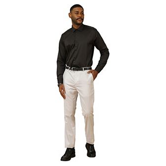 Men's Skinny-Fit Dress Pants Flat Front, Open Hem