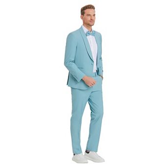 Men's 2 -Piece Summer Suit Set w/ Shawl Collar, Includes Bowtie