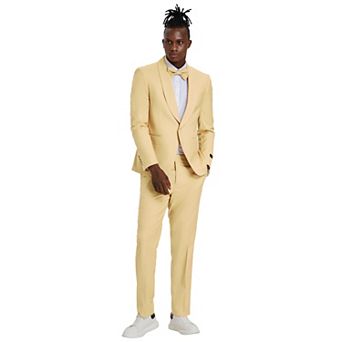 Men's 2 -Piece Summer Suit Set w/ Shawl Collar, Includes Bowtie