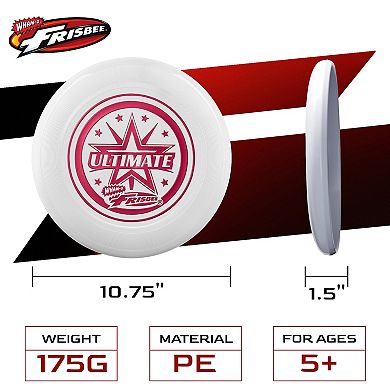 Wham-O Frisbee Official Ultimate 175g Flying Disc, 10.75 Inch, Professional Training, 2 Pack