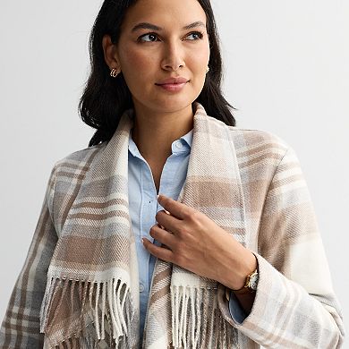 Women's Croft & Barrow® Plaid Shawl Jacket