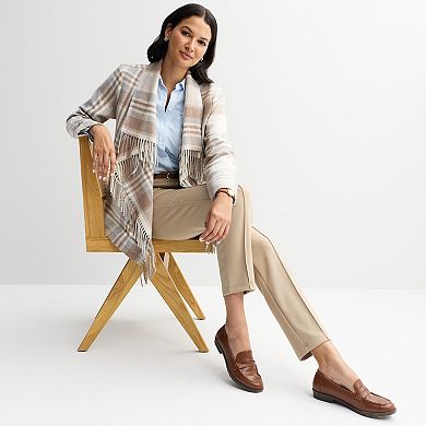 Women's Croft & Barrow® Plaid Shawl Jacket