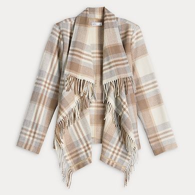Women's Croft & Barrow® Plaid Shawl Jacket