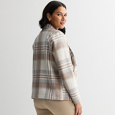 Women's Croft & Barrow® Plaid Shawl Jacket