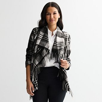 Women's Croft & Barrow® Plaid Shawl Jacket