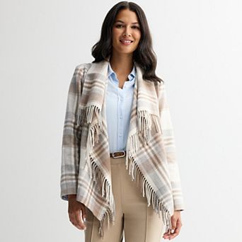 Women's Croft & Barrow® Plaid Shawl Jacket