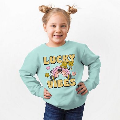 Lucky Vibes Cartoon Rainbow Youth Ultra-Soft Graphic Sweatshirt