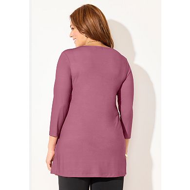 Catherines Women's Plus Size Stretch Lace Tunic