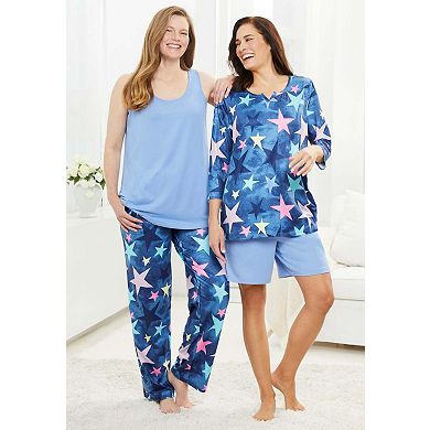 Dreams & Co. Plus Size 4-Piece Pajama Wardrober