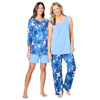 Dreams & Co. Plus Size 4 pc Pajama Wardrober