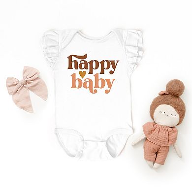 The Juniper Shop Boho Happy Baby Flutter Sleeve Bodysuit