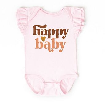 The Juniper Shop Boho Happy Baby Flutter Sleeve Bodysuit
