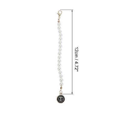 Imitation Pearl Chain Round Letter S Water Cup Pendant 1 Pc