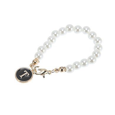 Imitation Pearl Chain Round Letter S Water Cup Pendant 1 Pc