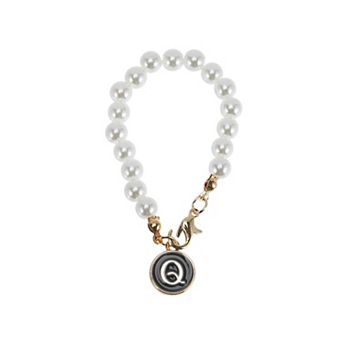 Imitation Pearl Chain Round Letter S Water Cup Pendant 1 pc