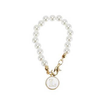 Imitation Pearl Chain Round Letter S Water Cup Pendant 1 pc