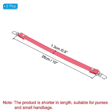 Leather Purse Handle Strap, 2 Pcs 10 Inch Leather Purse Strap Replacement DIY Handle Strap
