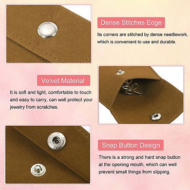 Jewelry Pouch, 4 Pack Velvet Pouches Snap Button Portable Storage Bag for Jewelry Storage