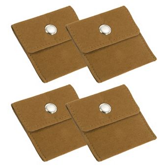 Jewelry Pouch, 4 Pack Velvet Pouches Snap Button Portable Storage Bag for Jewelry Storage