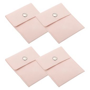 Jewelry Pouch, 4 Pack Velvet Pouches Snap Button Portable Storage Bag for Jewelry Storage