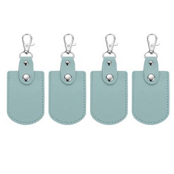 Leather Key Fob, 4 pc Leather Key Fobs with Key Rings DIY Keychain Holder for Home Office Key