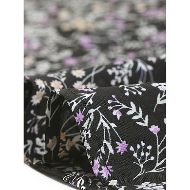 2 Packs Women's Peasant Elastic Waist A-Line Leave Print Midi Skirt