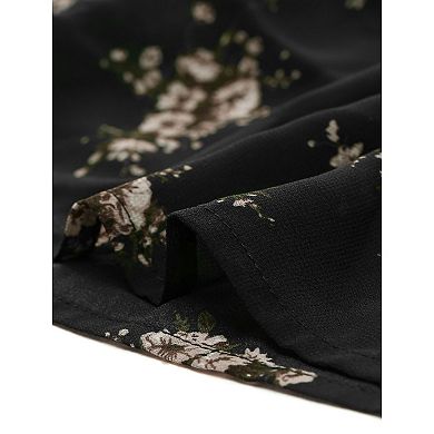 2 Packs Women's Floral Print Elastic Waist Ruffle Maxi Tiered Skirt