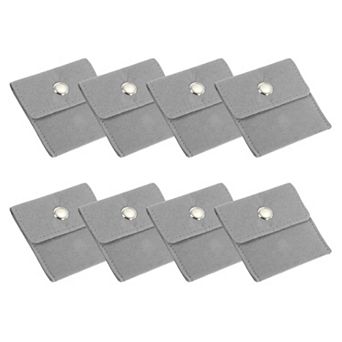 Jewelry Pouches, 8 Pack Velvet Pouches Snap Button Portable Storage Bag for Earrings Bracelets