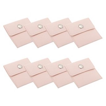 Jewelry Pouches, 8 Pack Velvet Pouches Snap Button Portable Storage Bag for Earrings Bracelets