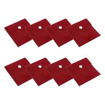 Jewelry Pouches, 8 Pack Velvet Pouches Snap Button Portable Storage Bag for Earrings Bracelets