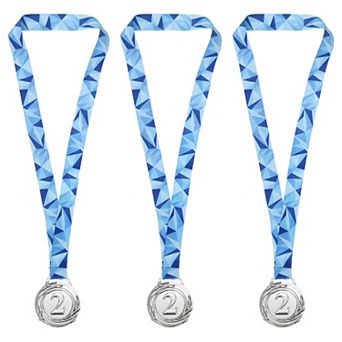 2.56" Award Medals, 3 Pack Winner Award Medals with Ribbon for Games Sports Competitions