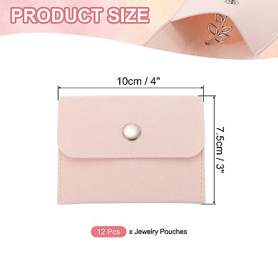Jewelry Pouch, 12 Pack Velvet Pouches Snap Button Portable Storage Bag for Jewelry Storage