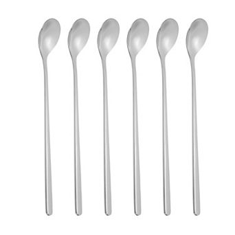 7" Teaspoons, 6 pc Long Spoon Coffee Spoon 304 Stainless Steel Long Handle Iced Tea Spoon Tea Spoons