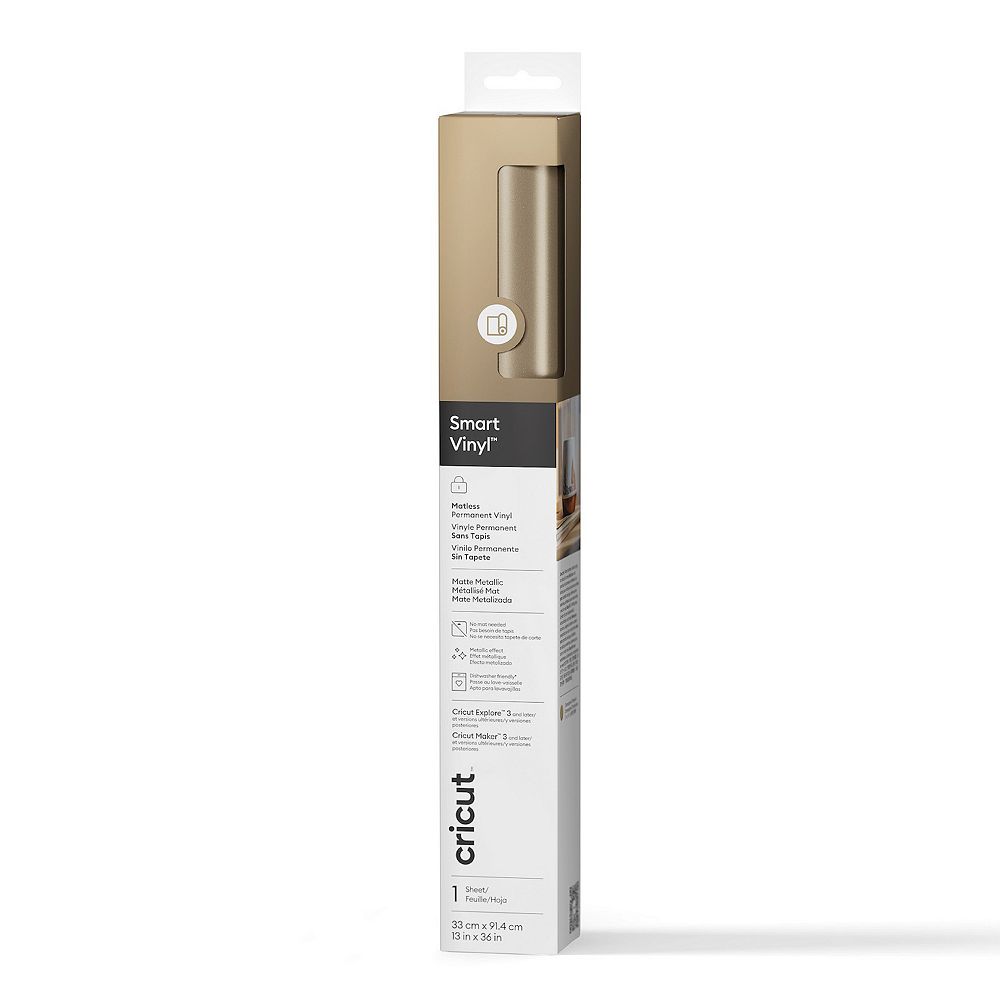 CricutÂ® Smart Vinylâ¢ 1-sheet Matte Metallic Permanent Champagne Vinyl