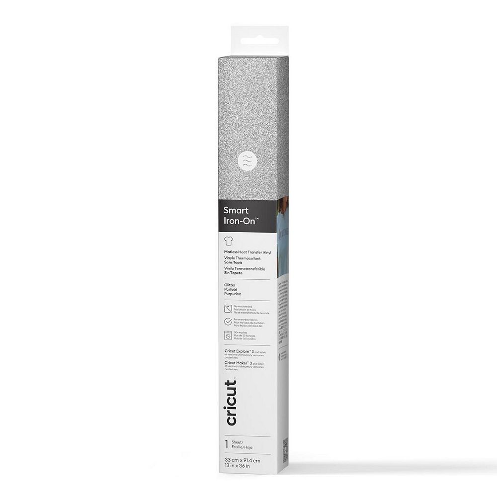 CricutÂ® Smart Iron-Onâ¢ Glitter 3-ft. Silver Transfer Vinyl