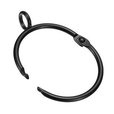 28 PCS Openable Curtain Rings Metal Eyelet 1.5 inch Black