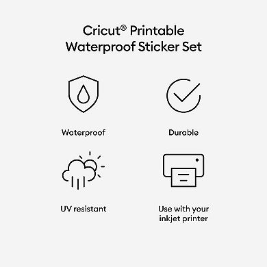 Cricut® Waterproof Sticker Set - 6-pk. Printable Vinyl - US Letter Size